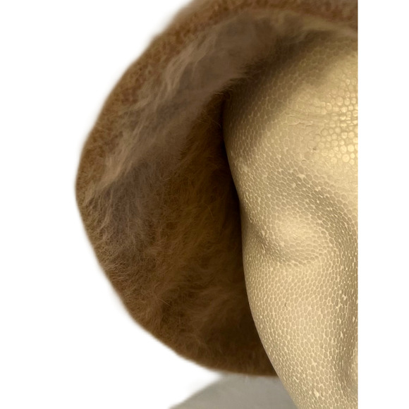 Vintage Kangol Angora Rabbit Fur Hat Made in England Furgora Tan Bucket Fuzzy main image 7